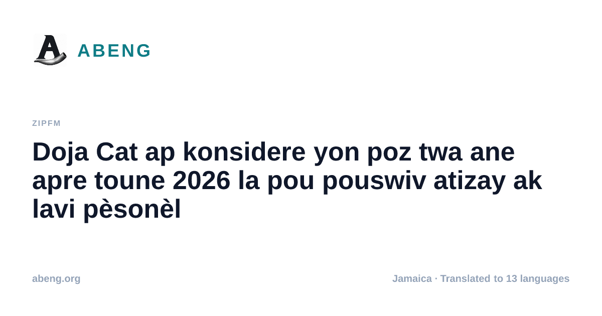 Doja Cat ap konsidere yon poz twa ane apre toune 2026 la pou pouswiv atizay ak lavi pèsonèl
