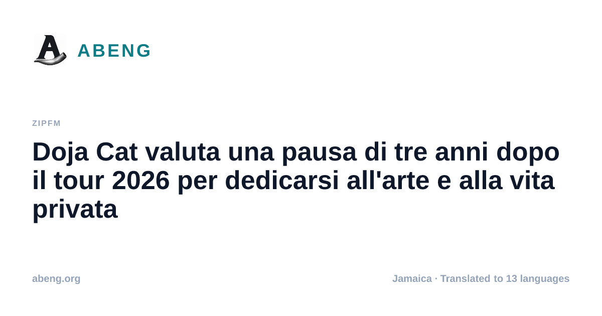 Doja Cat valuta una pausa di tre anni dopo il tour 2026 per dedicarsi all'arte e alla vita privata