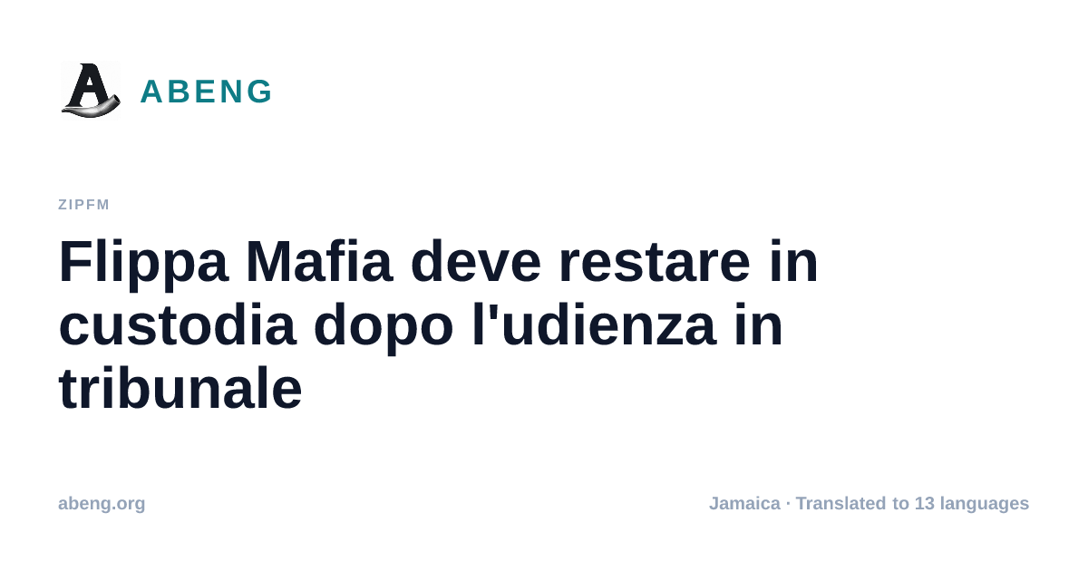 Flippa Mafia deve restare in custodia dopo l'udienza in tribunale