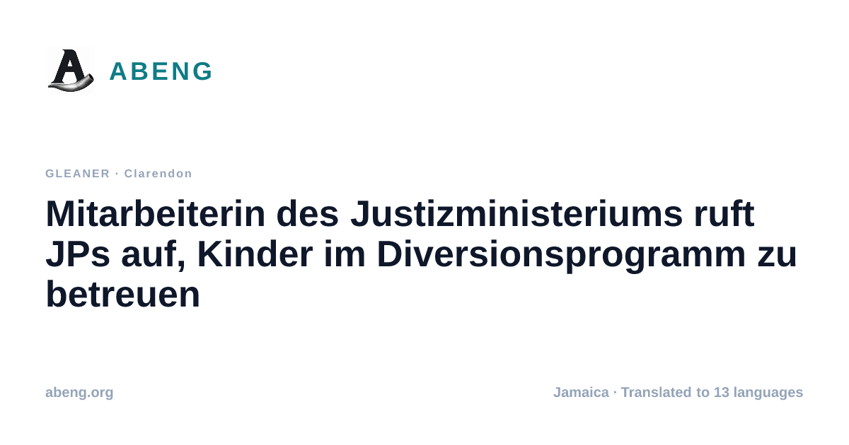 Mitarbeiterin des Justizministeriums ruft JPs auf, Kinder im Diversionsprogramm zu betreuen
