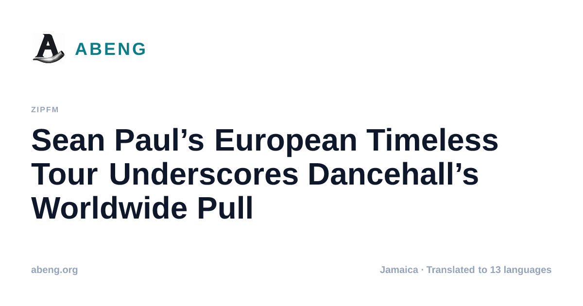 Sean Paul’s European Timeless Tour Underscores Dancehall’s Worldwide Pull