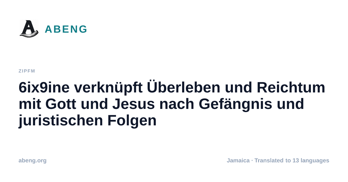 6ix9ine verknüpft Überleben und Reichtum mit Gott und Jesus nach Gefängnis und juristischen Folgen