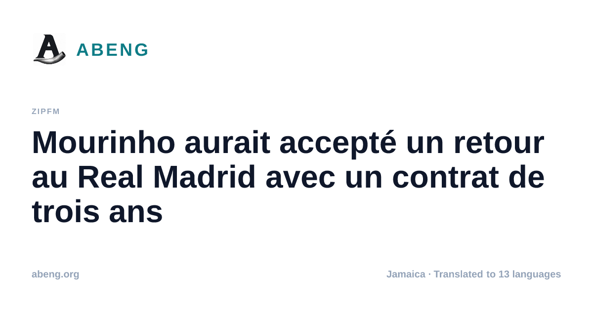 Mourinho aurait accepté un retour au Real Madrid avec un contrat de trois ans